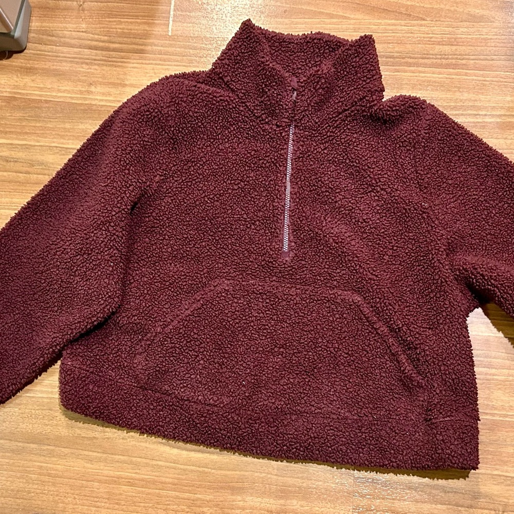All in Motion Maroon Sherpa Fleece Jacket. Womens XXL - Picture 7 of 11